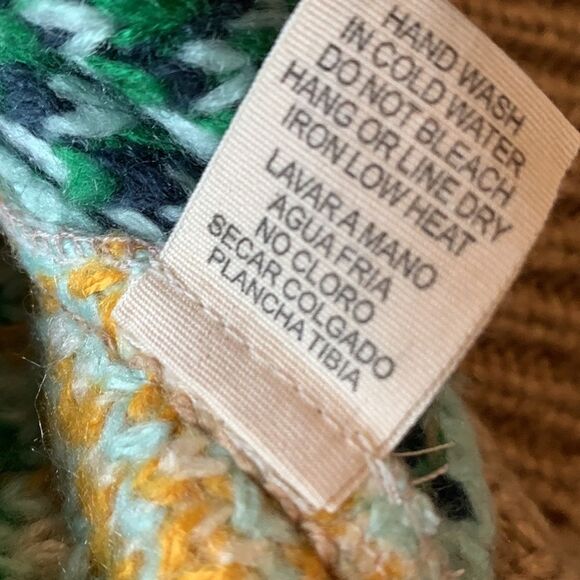 ILLA ILLA cardigan button front abstract motif Shawl neck pockets women’s Sz M/L - Picture 5 of 9